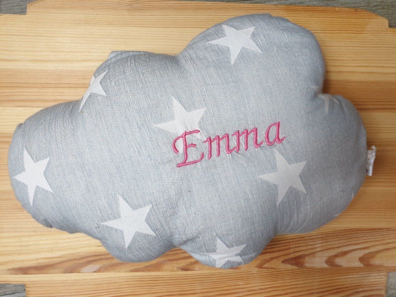 Coussin de décoration nuage gris " Emma " (100%coton biologique) 