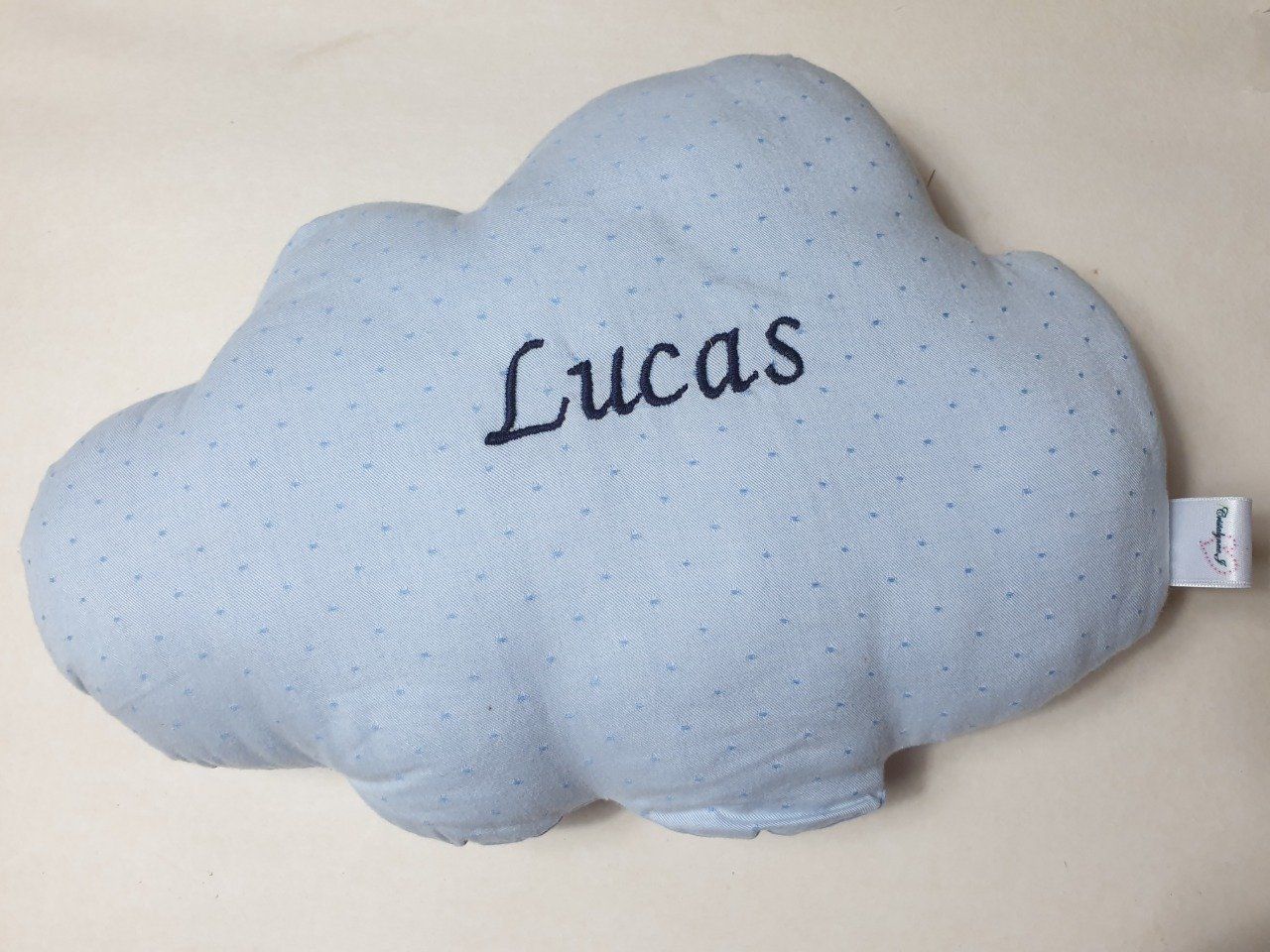 Coussin de décoration nuage bleu " Lucas " (100%coton biologique)