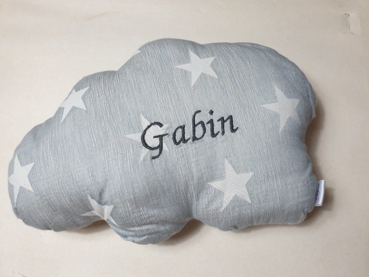 Coussin de décoration nuage gris " Gabin" (100%coton 