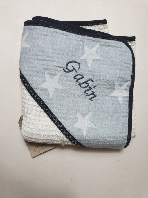 Cape de bain bébé en coton biologique "Gabin"