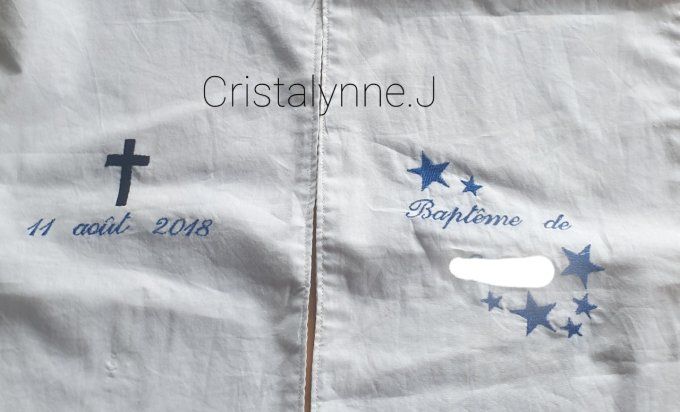 Echarpe de bapteme / communion personnalisable en coton biologique 