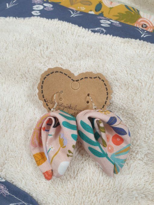 Grandes boucles oreilles argent tissu