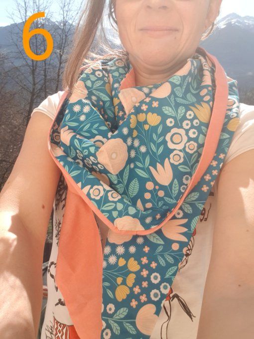 Chèche/écharpe de printemps en coton biologique